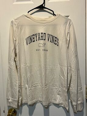 Vineyard Vines Cream T-Shirt with Light Blue Logo